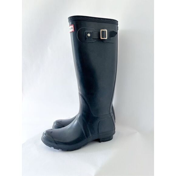 Hunter original tall rainboots navy blue size 7/8 - Picture 7 of 12
